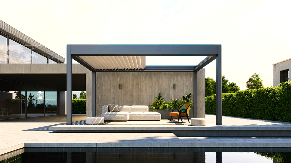 Pergola bioclimatica moderna